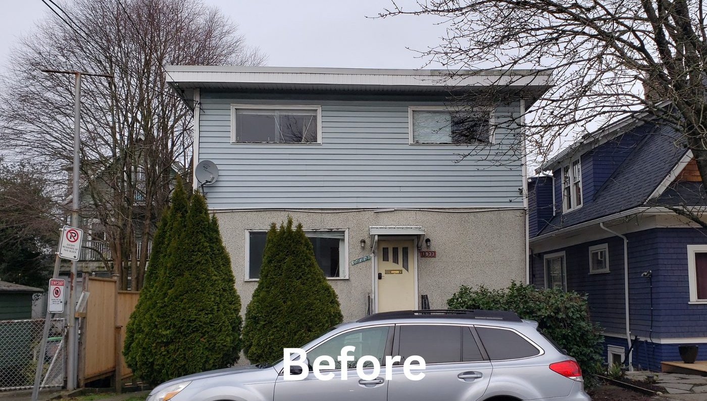 House exterior before siding renovation in Vancouver