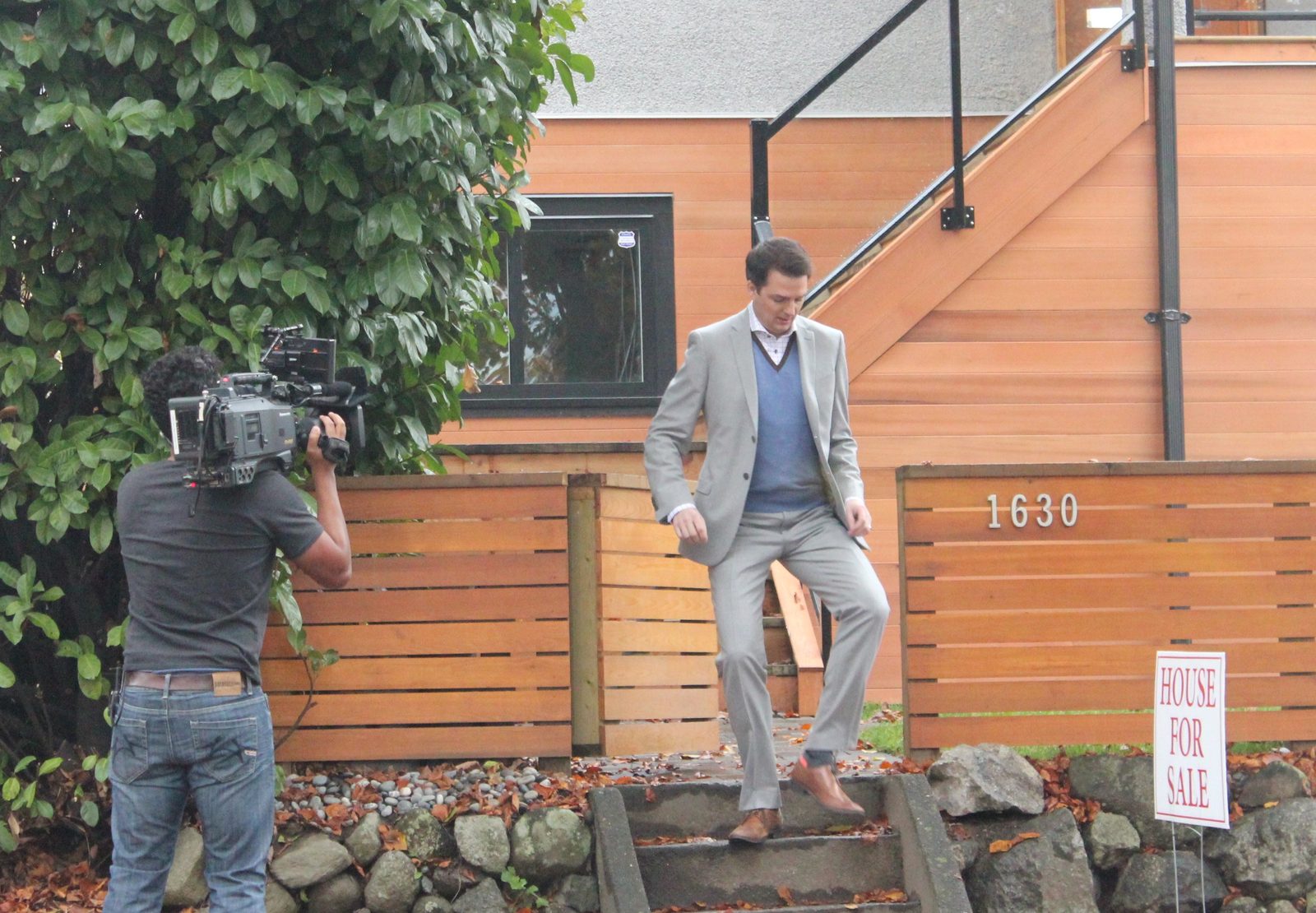 Renohaus renovation being filmed for Love It or List It Vancouver with a camera crew on site